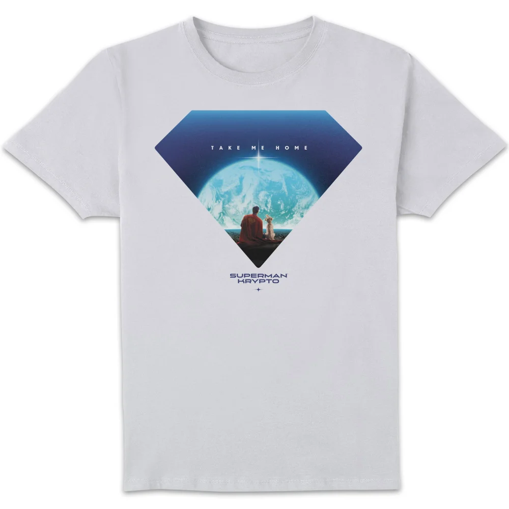 Superman Earth View Unisex T-Shirt - White - S Afbeelding 1