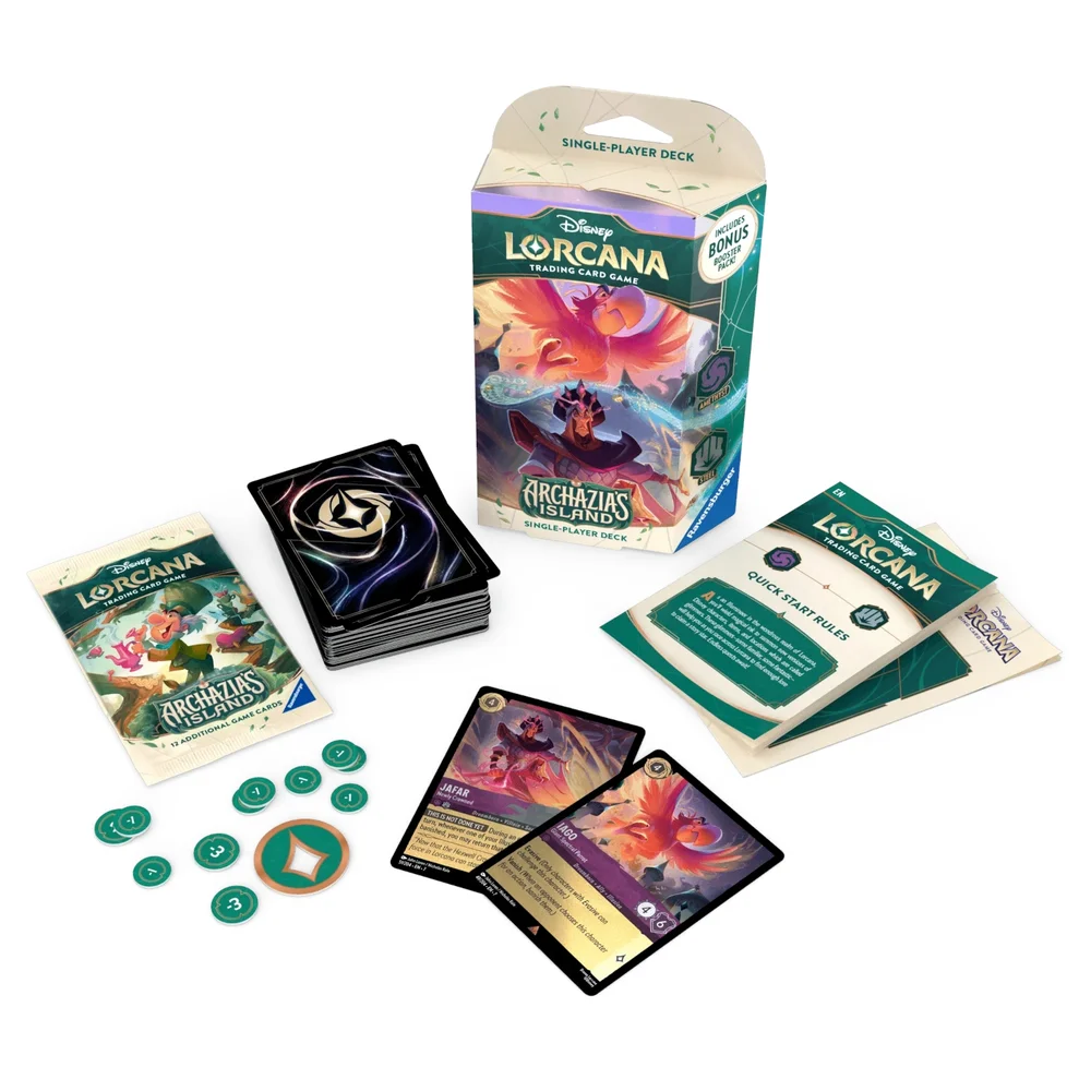 Disney Lorcana Trading Card Game Archazia's Island Amethyst & Steel Starter Deck Afbeelding 1