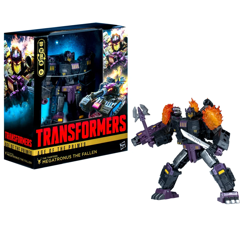 Hasbro Transformers Age of the Primes Leader Class The Thirteen Megatronus the Fallen 7.5” Action Figure, 8+ Afbeelding 1