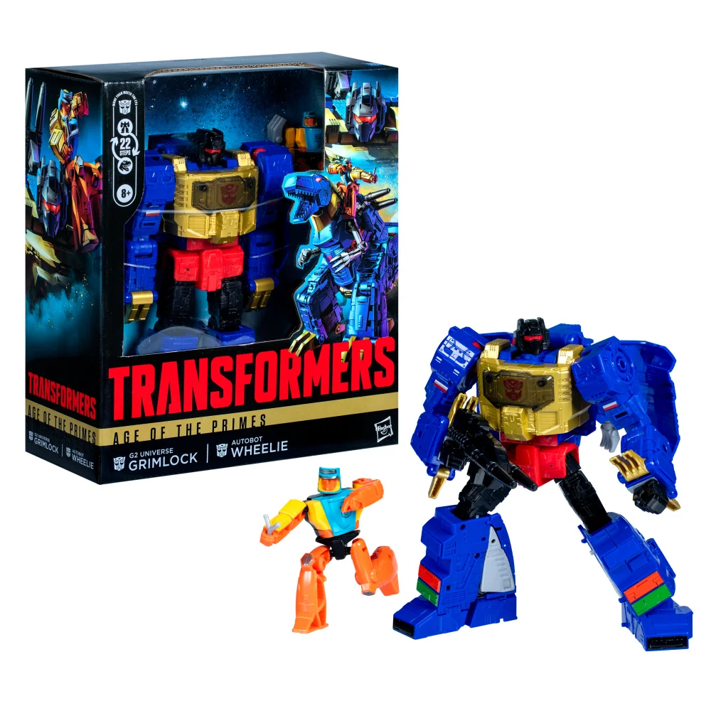 Hasbro Transformers Age of the Primes Leader Class G2 Universe Grimlock 7.5” Action Figure, 8+ Afbeelding 1