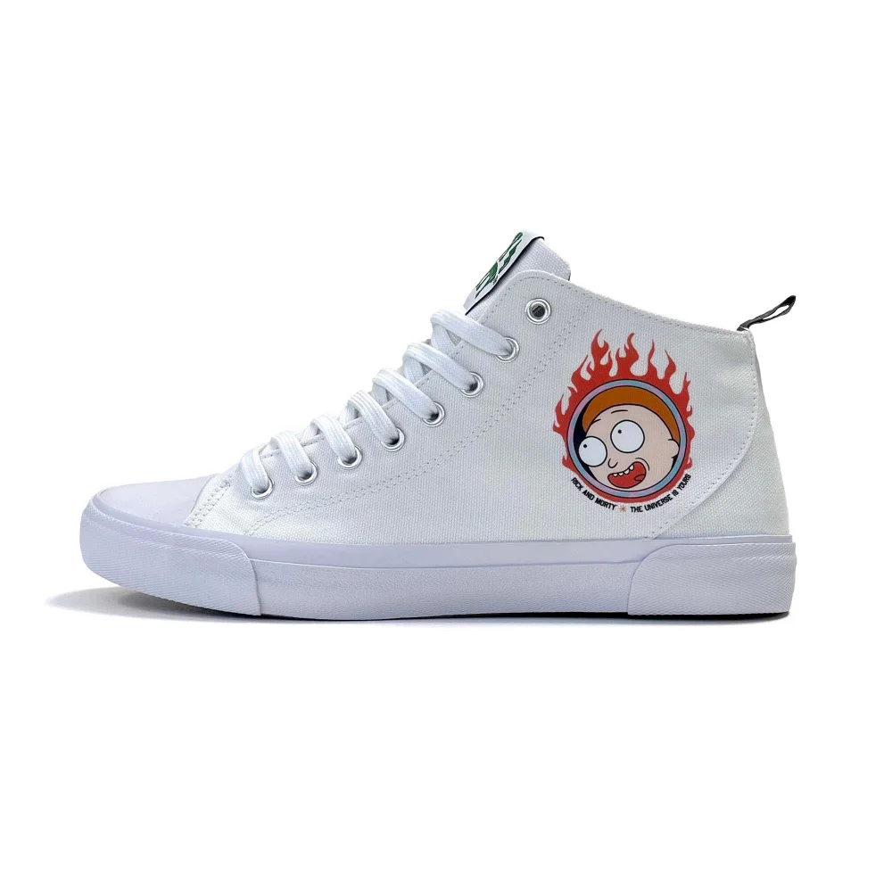AKEDO x Rick & Morty Varsity Signature High Top - White - UK 3 / EU 36 / US Men's 4 / Women's 5 Afbeelding 1
