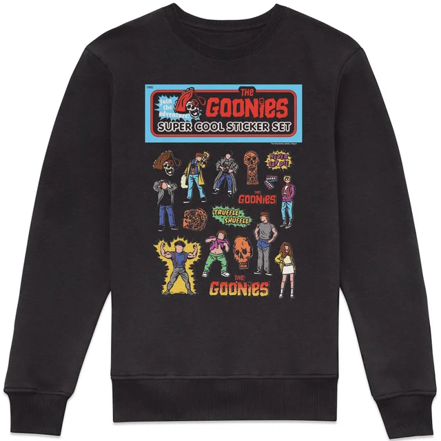 The Goonies Super Cool Sticker Set Sweatshirt - Black