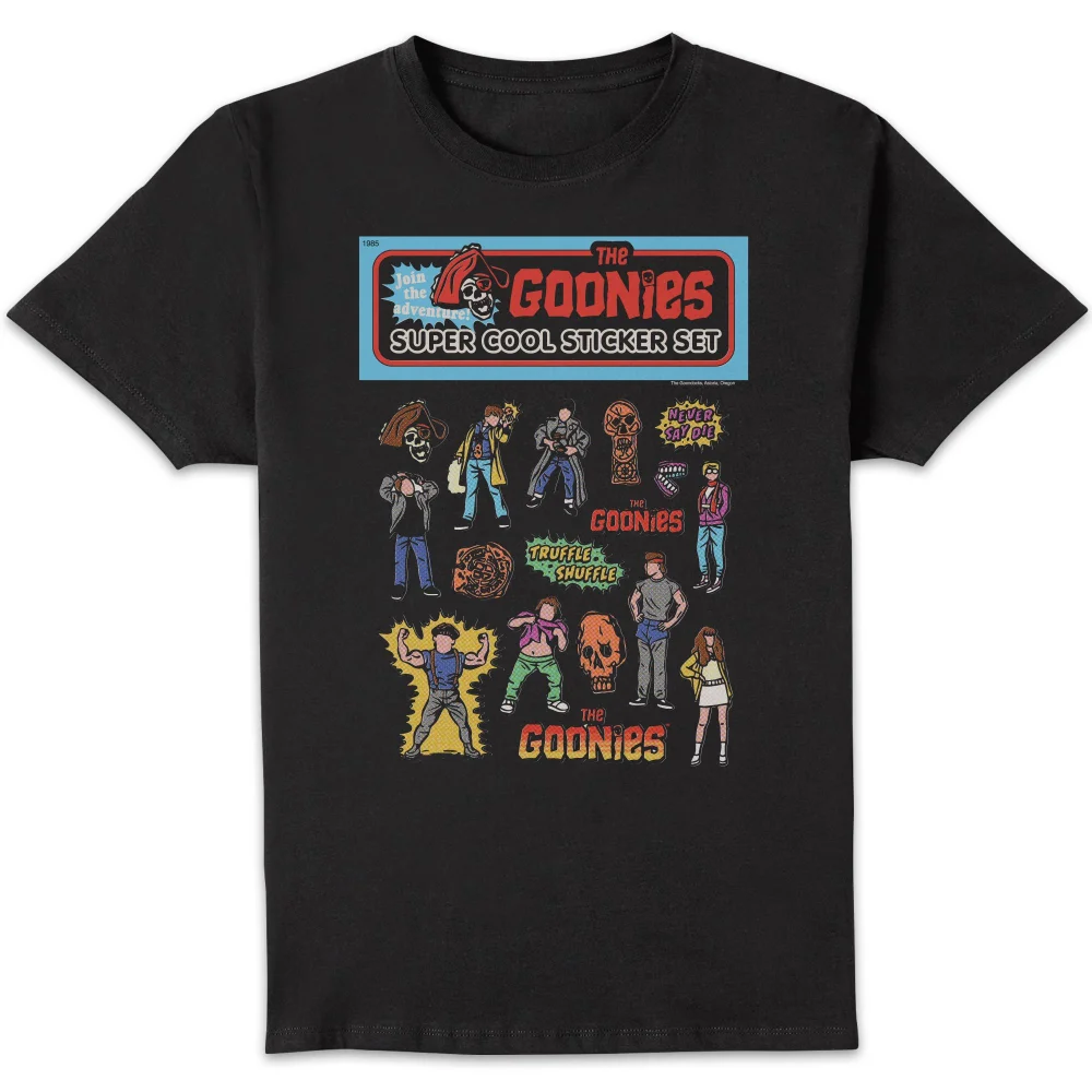 The Goonies Super Cool Sticker Set Unisex T-Shirt - Black - S Afbeelding 1