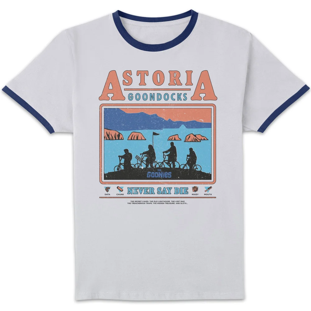 The Goonies Astoria Goondocks Unisex Ringer T-Shirt - White/Navy - S Afbeelding 1