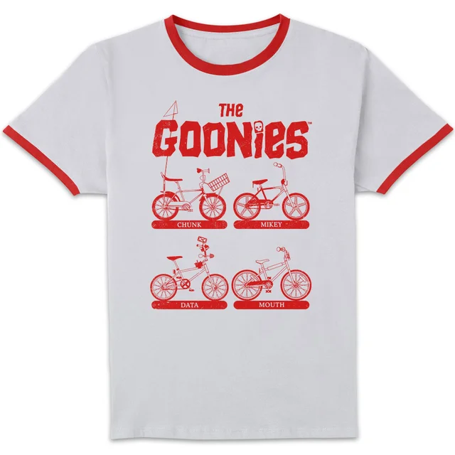 The Goonies Bikes Unisex Ringer T-Shirt - White/Red