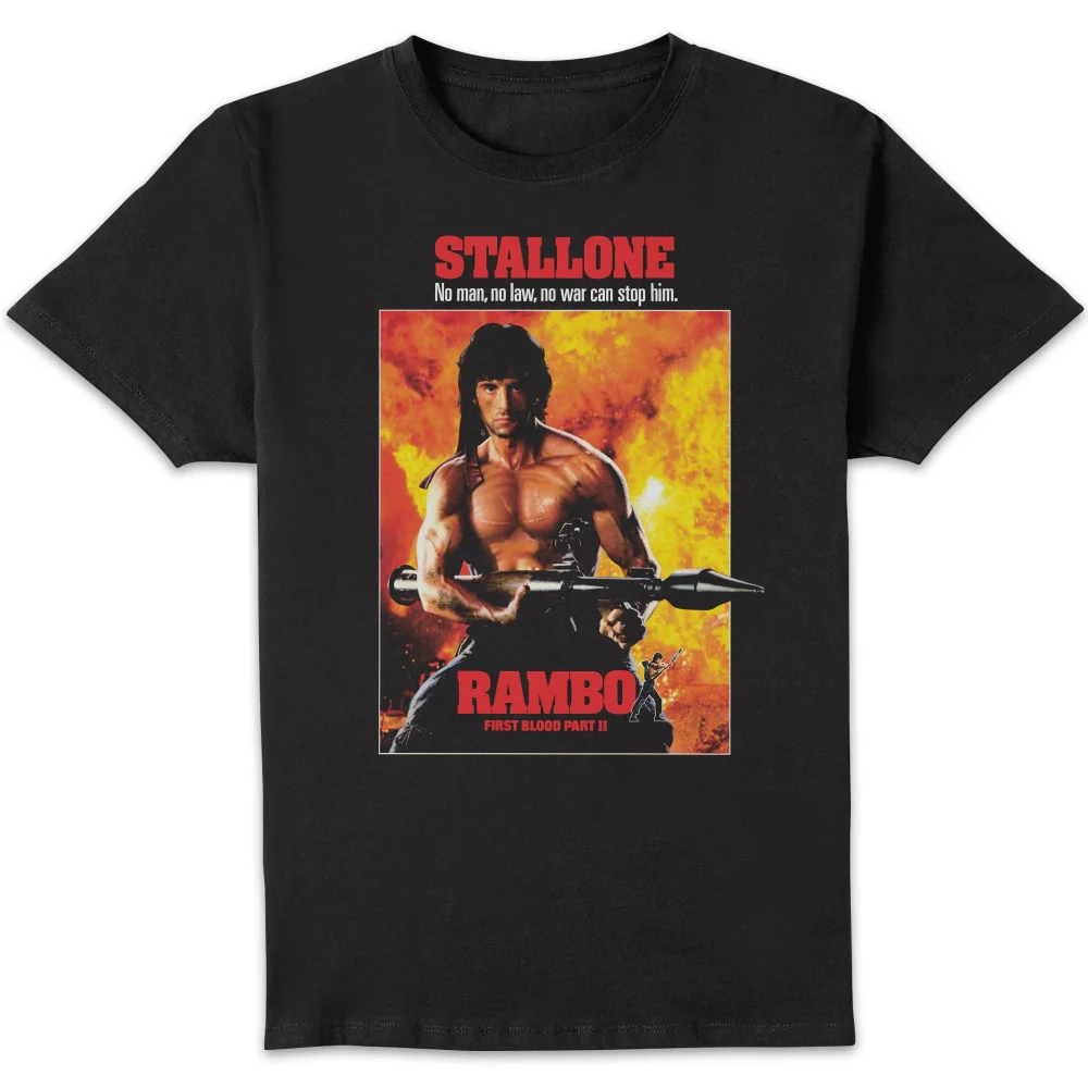Rambo First Blood Part II Classic Poster Unisex T-Shirt - Black - S Afbeelding 1