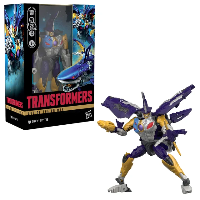 Hasbro Transformers Toys Age of the Primes Voyager Class Sky-Byte 7” Action Figure, 8+