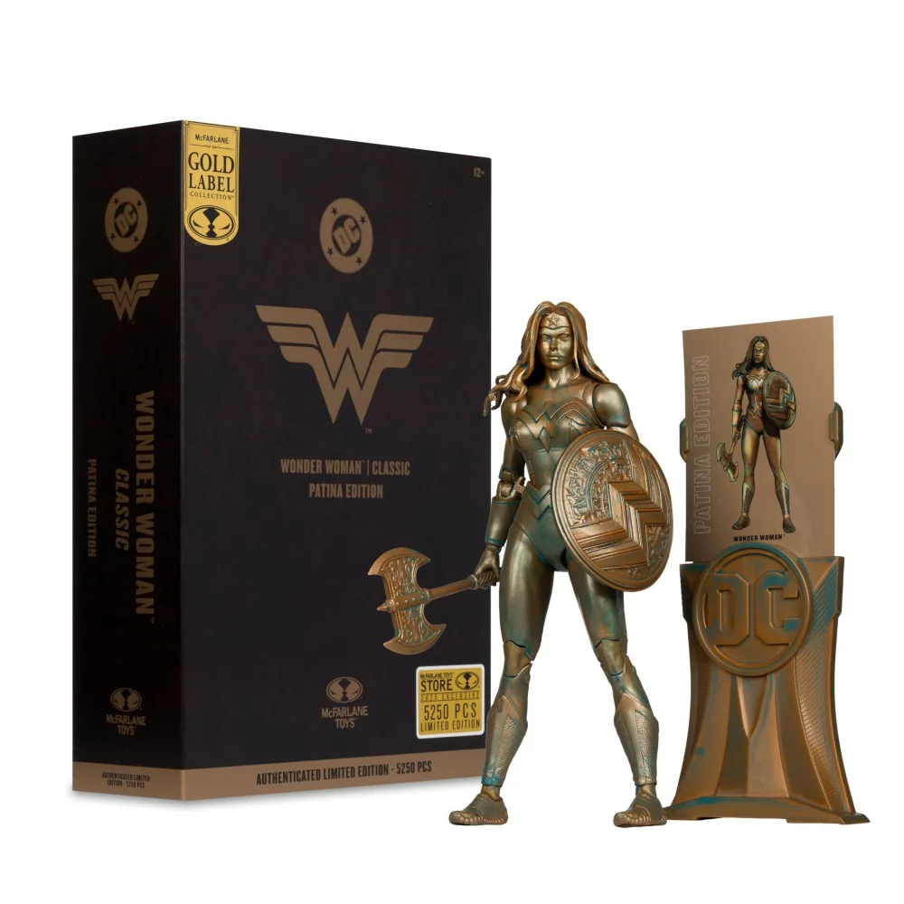 McFarlane DC Multiverse Classic Patina Wonder Woman Gold Label Version Action Figure (7") Afbeelding 1