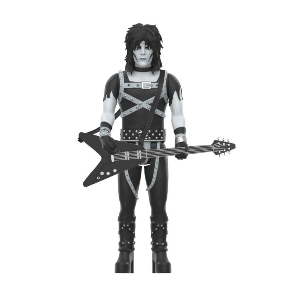 Super7 Motley Crue ReAction Wave 2 - Mick Mars Shout at the Devil Black & White Edition Action Figure Afbeelding 1