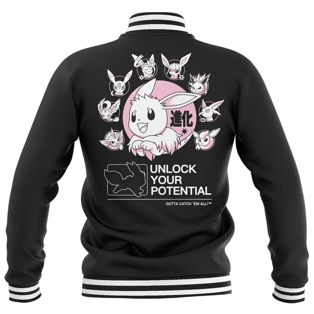 Pokémon Circle Of Eevee Evolutions Varsity Jacket - Black/Black