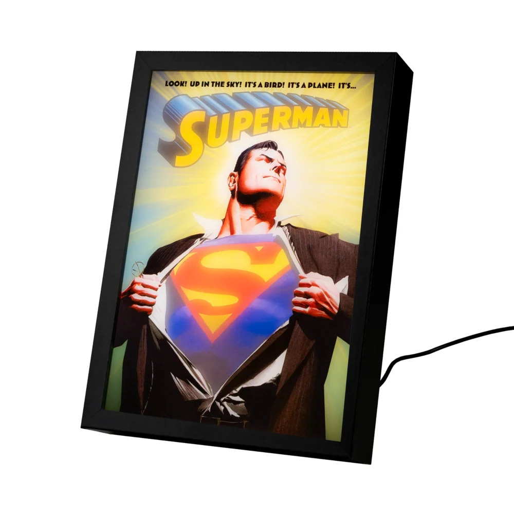 DC Comics Superman Framed LED Art Print Afbeelding 1