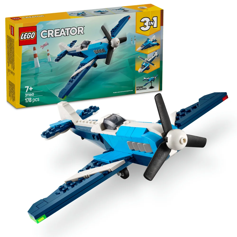 LEGO Creator 3in1 Aircraft: Race Plane Toy for Kids 31160 Afbeelding 1