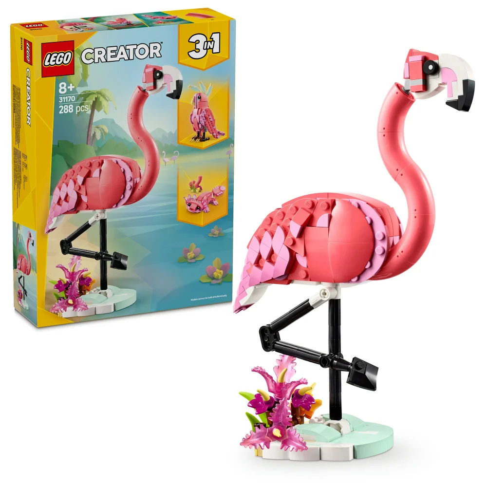 LEGO Creator 3in1 Wild Animals: Pink Flamingo Set 31170 Afbeelding 1