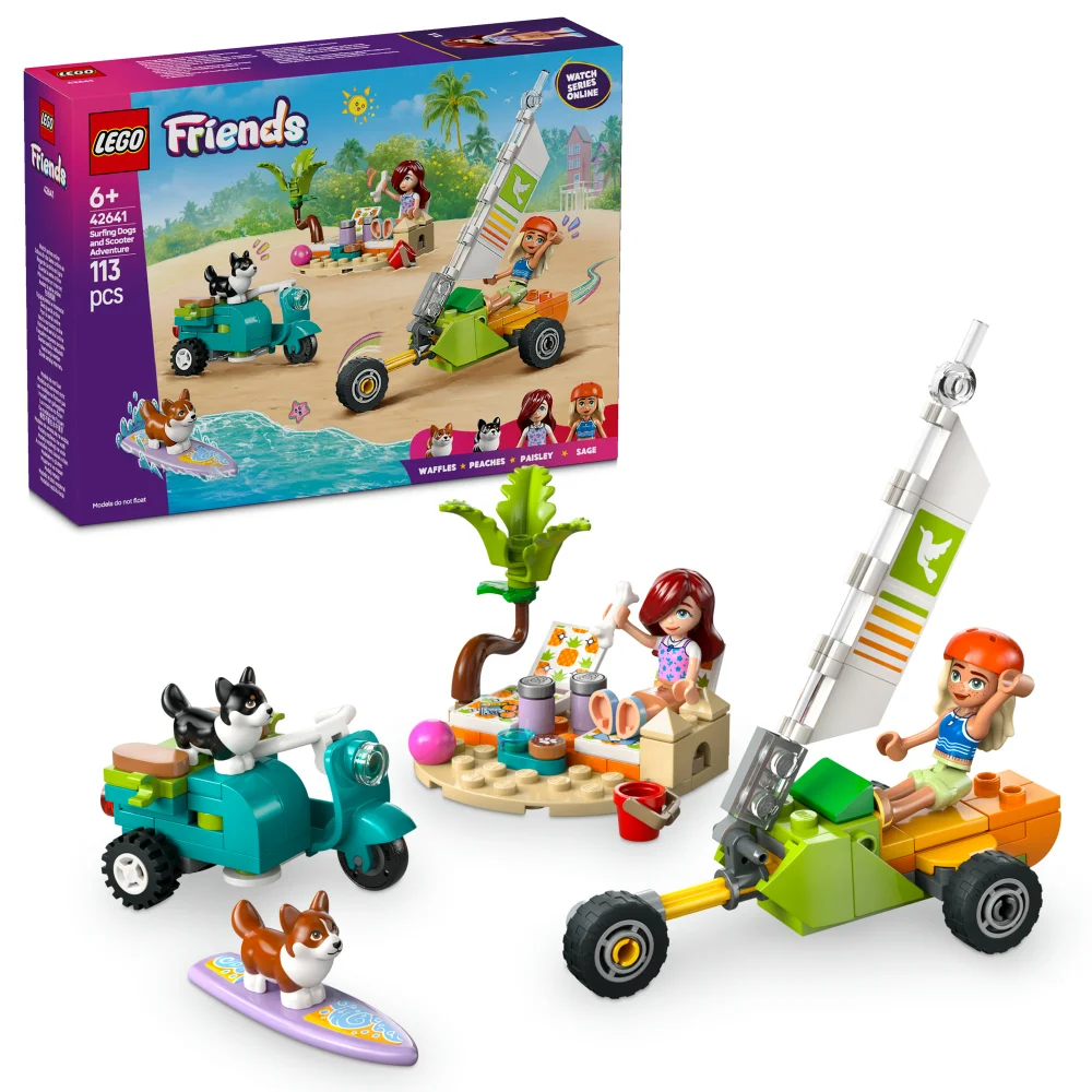 LEGO Friends Surfing Dogs and Scooter Adventure Set 42641 Afbeelding 1