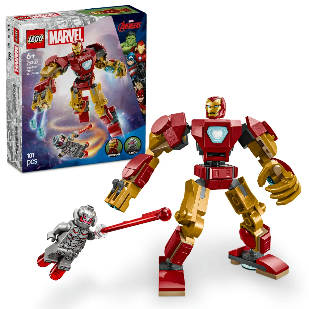 LEGO Marvel Iron Man Mech vs. Ultron Building Toy Set 76307 Afbeelding 1