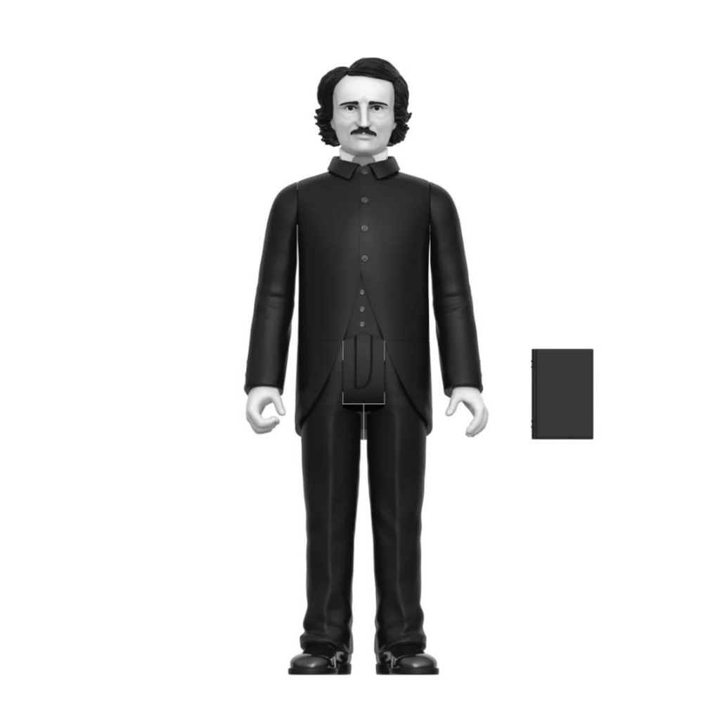 Super7 Edgar Allen Poe ReAction Greyscale Action Figure (3.75") Afbeelding 1
