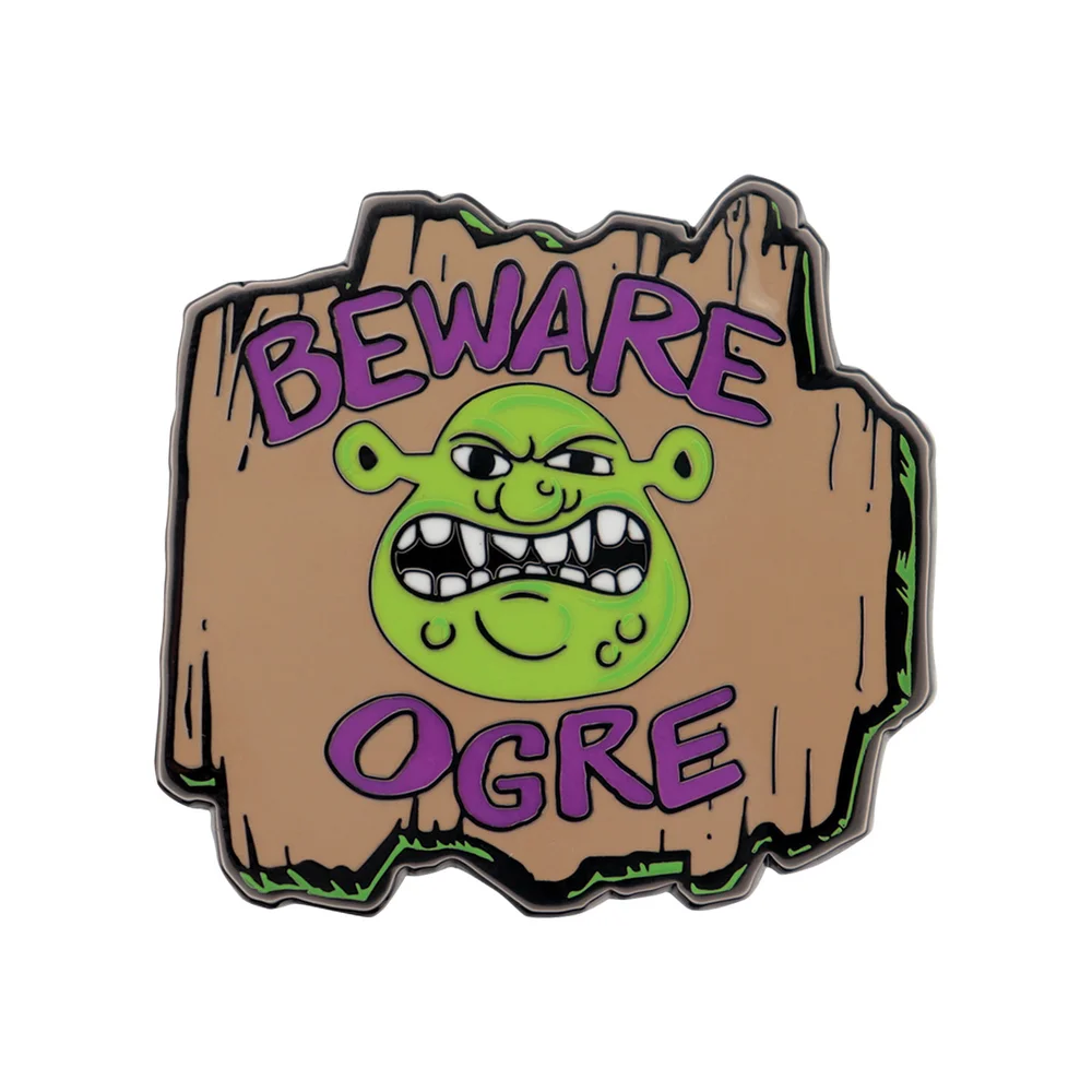 Shrek ‘Beware Ogre’ Pin Badge Afbeelding 1