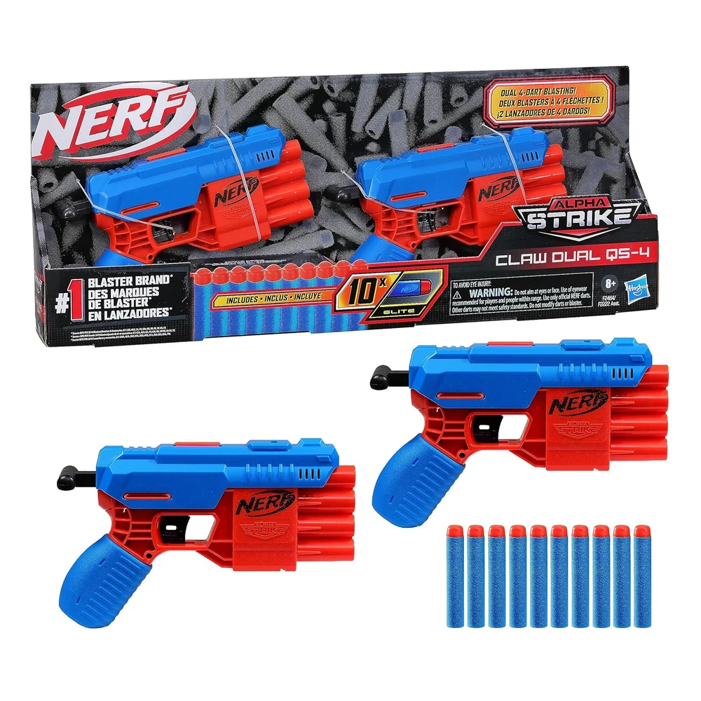 Nerf Alpha Strike Claw Dual QS-4 Blaster Set Afbeelding 1