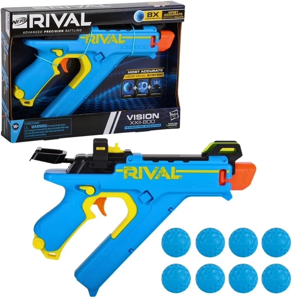 Nerf Rival Vision XXII-800 Blaster, Most Accurate Nerf Rival System, Adjustable Sight, 8 Nerf Rival Accu-Rounds Afbeelding 1