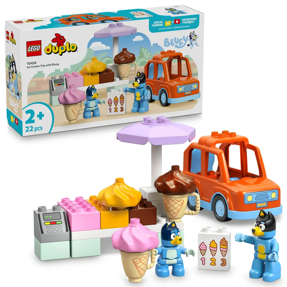 LEGO® DUPLO® Bluey Ice Cream Trip with Bluey Toddler Toy 10458 Afbeelding 1