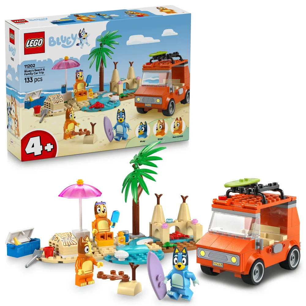 LEGO® Bluey: Bluey’s Beach & Family Car Trip, Preschool Toy Building Kit 11202 Afbeelding 1