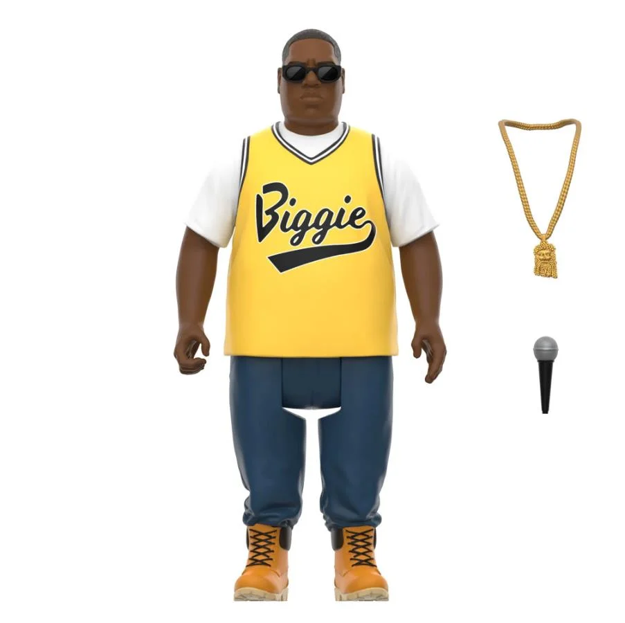 Super7 ReAction Wave 4 Notorious B.I.G. Yellow Jersey Action Figure Afbeelding 1