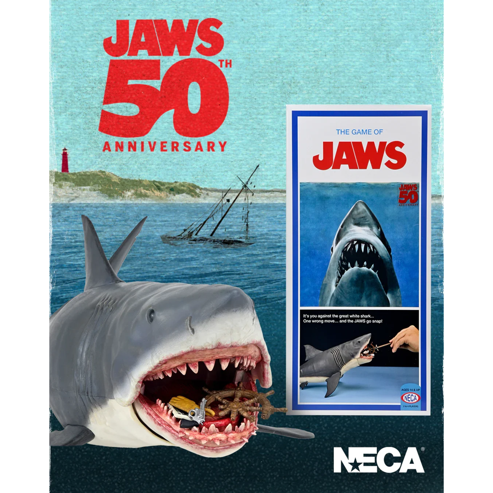 NECA - JAWS : THE GAME OF JAWS / 15 INCH HEAD TO TAIL ACTION FIGURE 50TH ANNIVERSARY Afbeelding 1