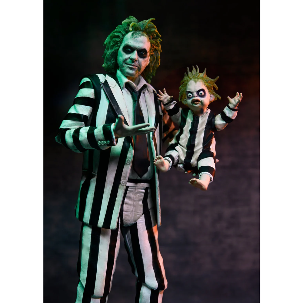 NECA - BEETLEJUICE BEETLEJUICE "STRIPED SUIT" BEETLEJUICE ULTIMATE 7 INCH SCALE ACTION FIGURE Afbeelding 1