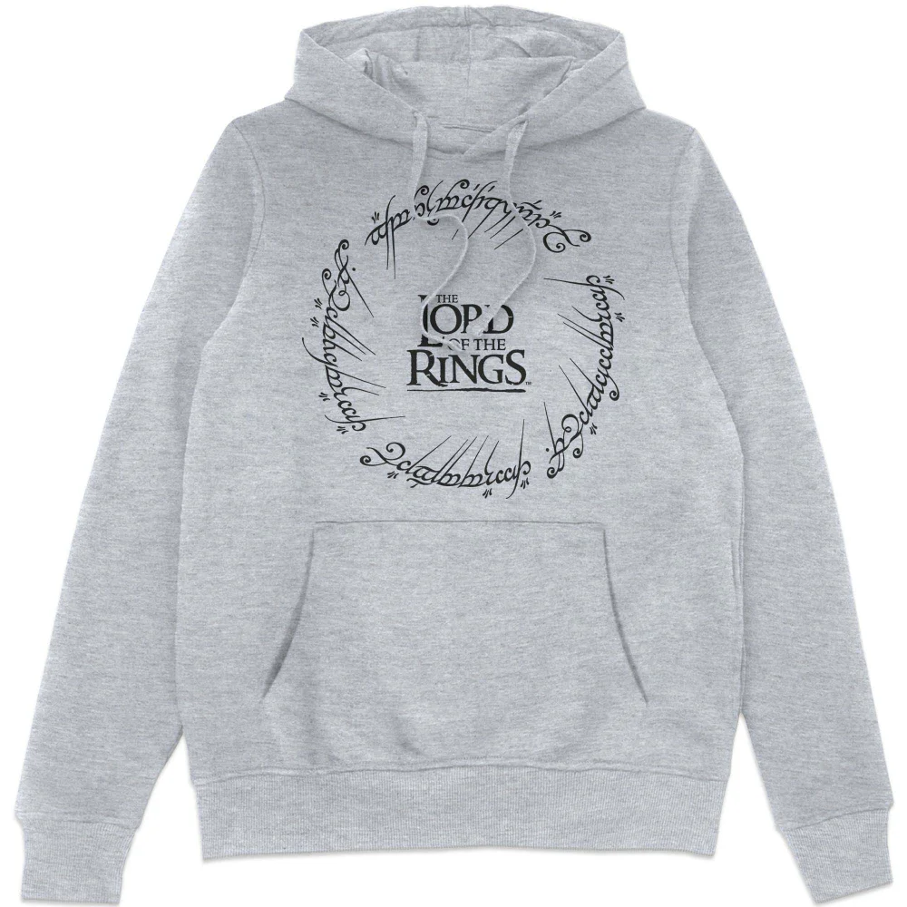 Lord Of The Rings Ring Logo Hoodie - Grey - M Afbeelding 1