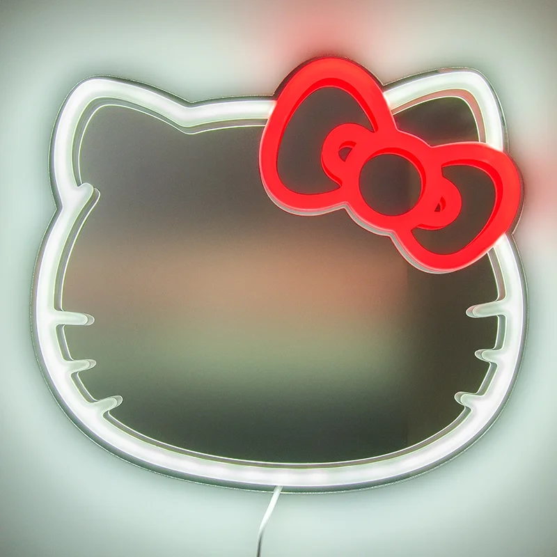 Hello Kitty Wall Mountable Led Neon Mirror Afbeelding 1