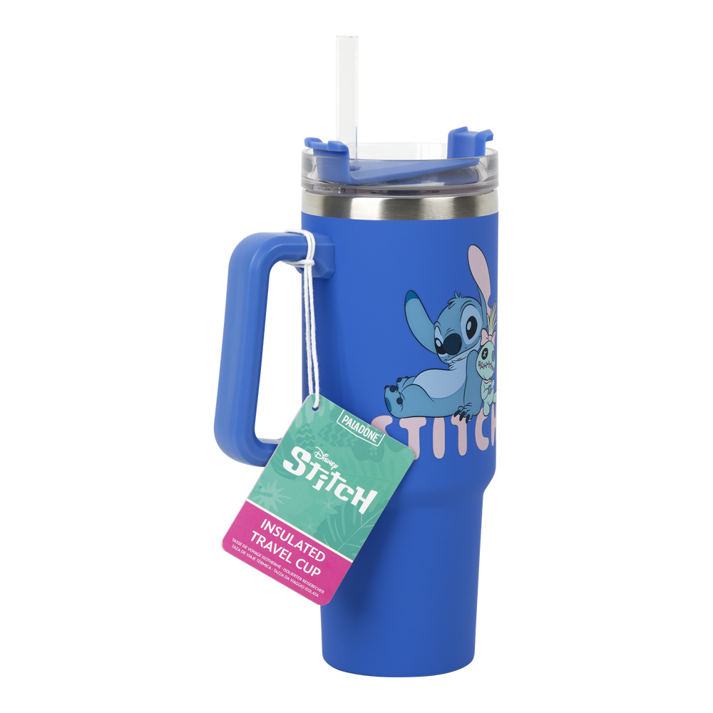 Disney Stitch Blue 900Ml Insulated Cup And Straw Afbeelding 1