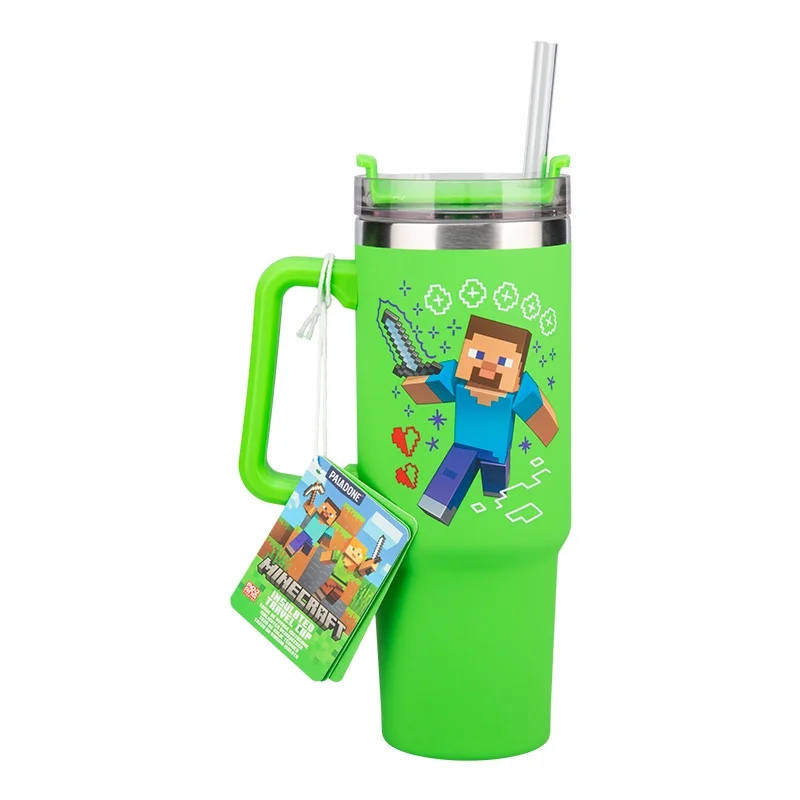 Minecraft Green 900Ml Insulated Cup And Straw Afbeelding 1