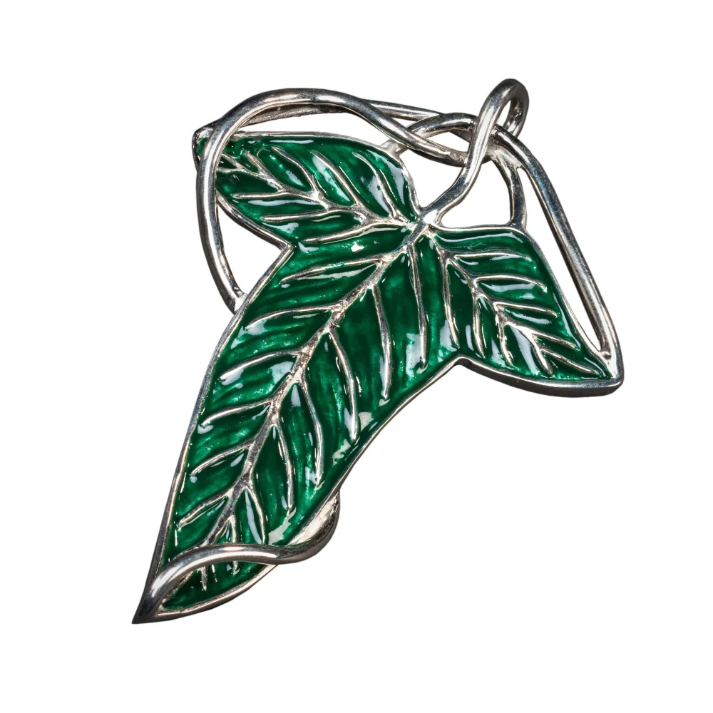 Weta Workshop Lord of the Rings Replica 1/1 Scale Elven Leaf Brooch & Chain (Sterling Silver) Afbeelding 1