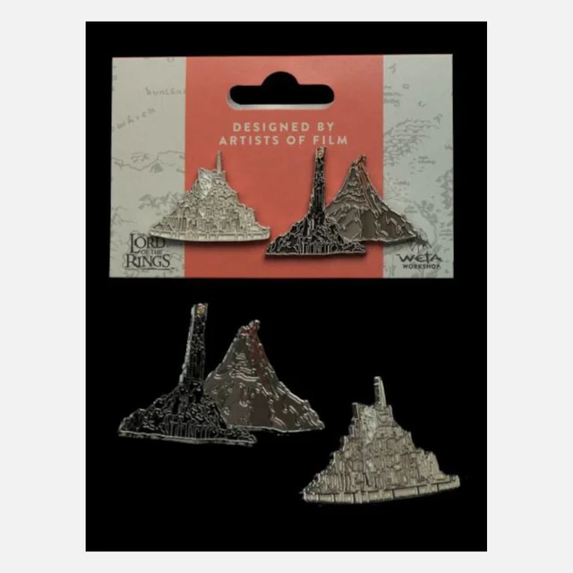 Weta Workshop Lord of the Rings Collectors Pins 2-Pack Minas Tirith & Mt. Doom