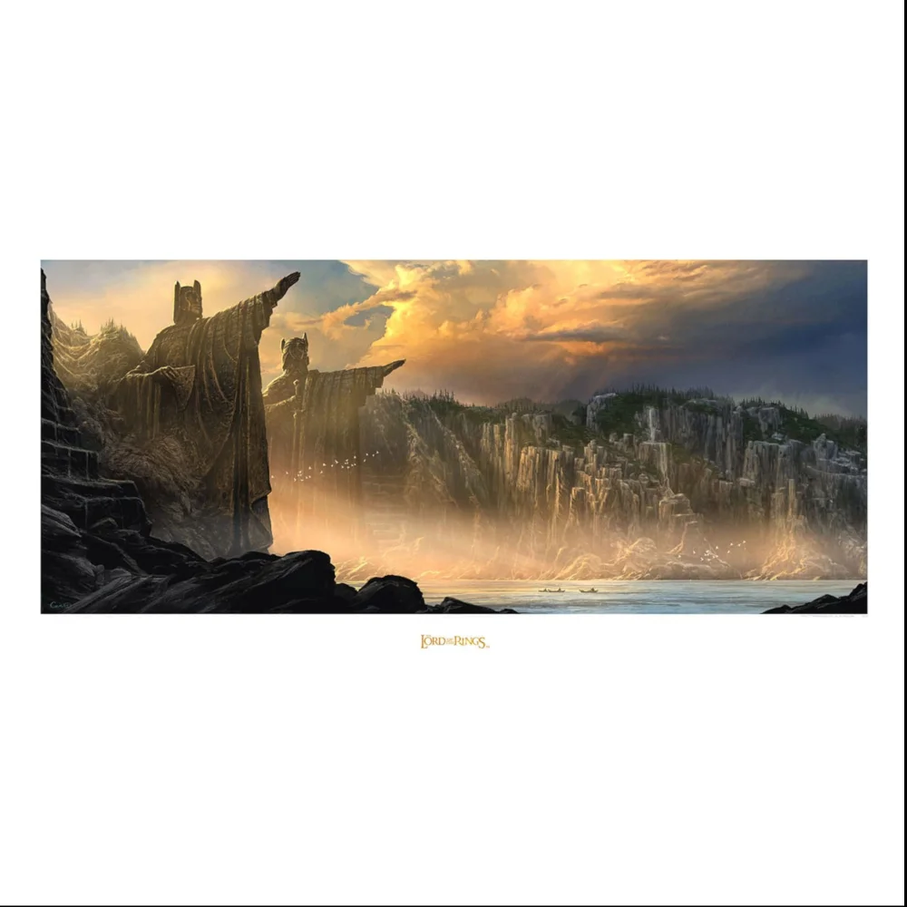 Weta Workshop Lord of the Rings Art Print The Argonath - Pillars of the Kings 59 x 30cm Afbeelding 1