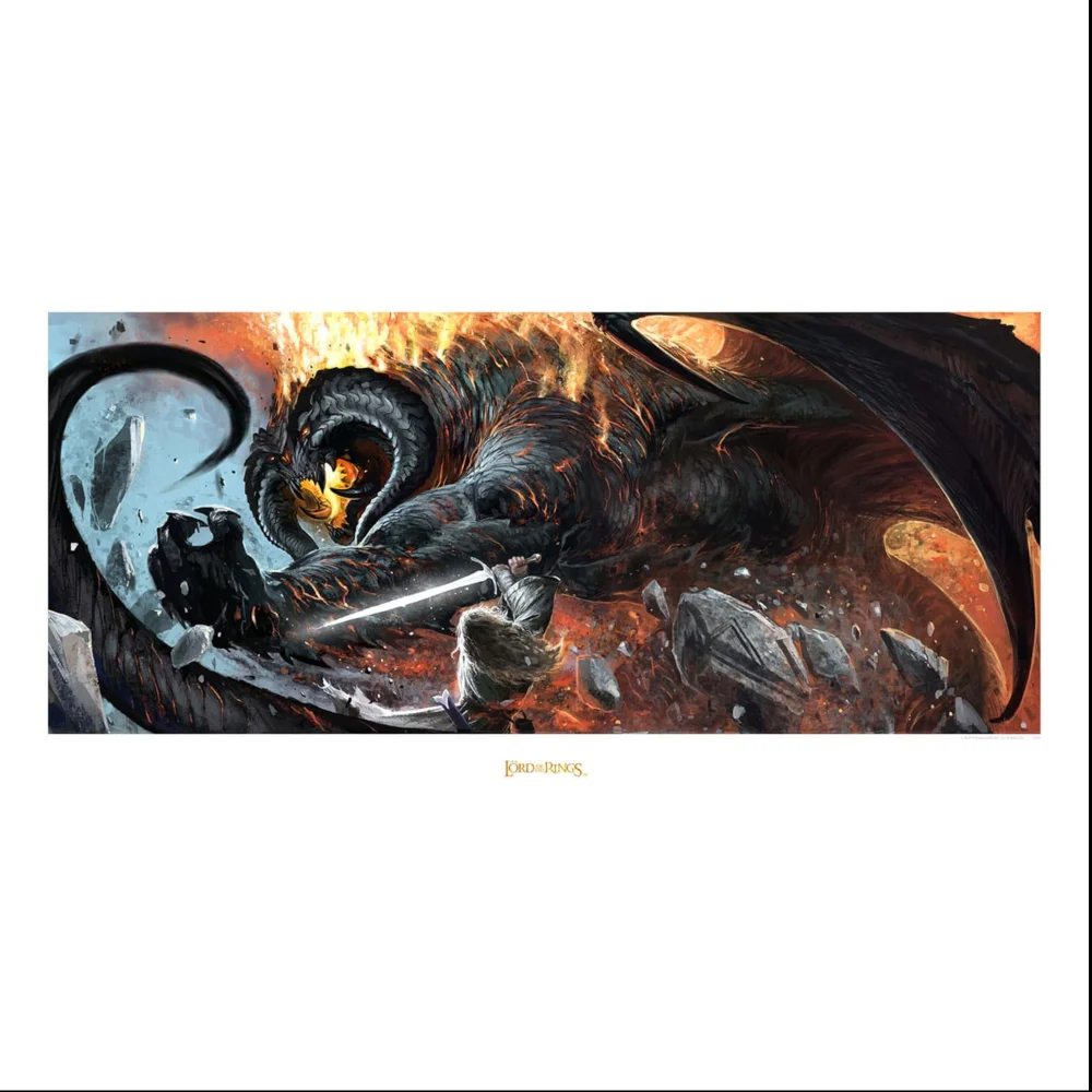 Weta Workshop Lord of the Rings Art Print The Battle of the Peak 59 x 30cm Afbeelding 1
