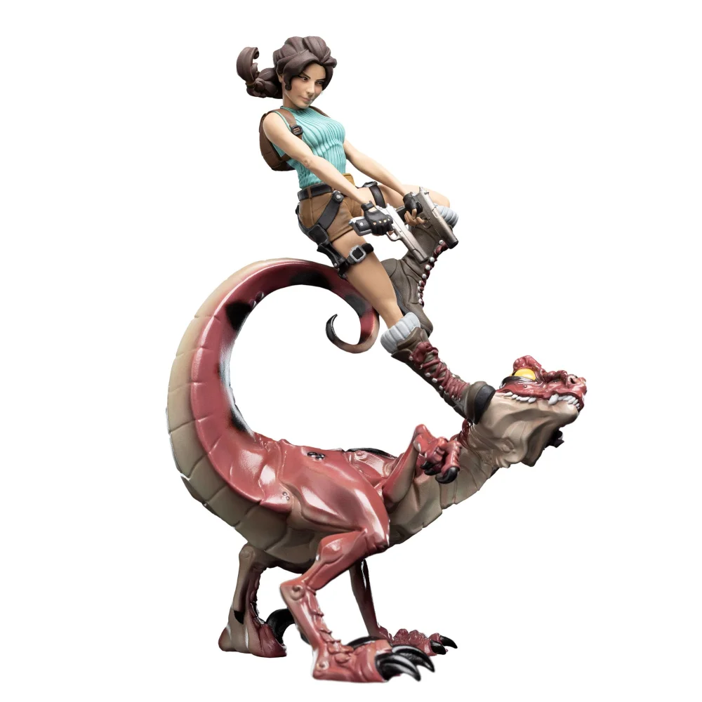 Weta Workshop Tomb Raider Mini Epics Vinyl Figure Lara Croft & Raptor 24cm Afbeelding 1