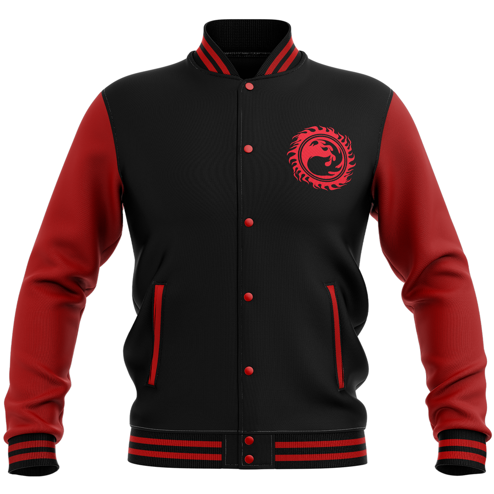 Magic: The Gathering Mountain Roundel Varsity Jacket - Black/Red - S Afbeelding 1