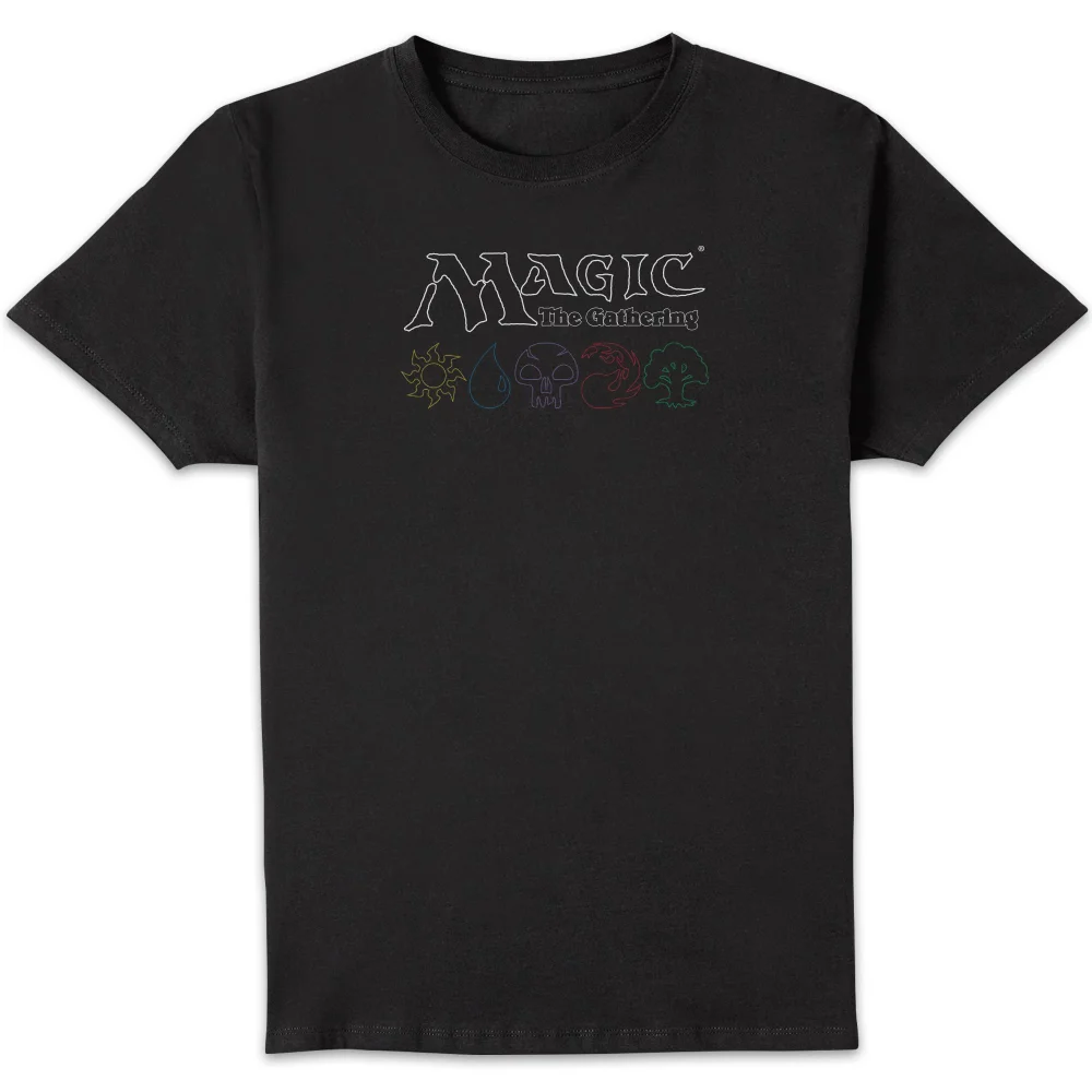 Magic: The Gathering Logo & Mana Lines Unisex T-Shirt - Black - S Afbeelding 1
