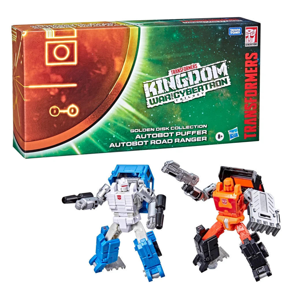 Transformers Generations War for Cybertron Golden Disk Collection Chapter 1, Autobot Road Ranger and Autobot Puffer 5.5 Inch Afbeelding 1