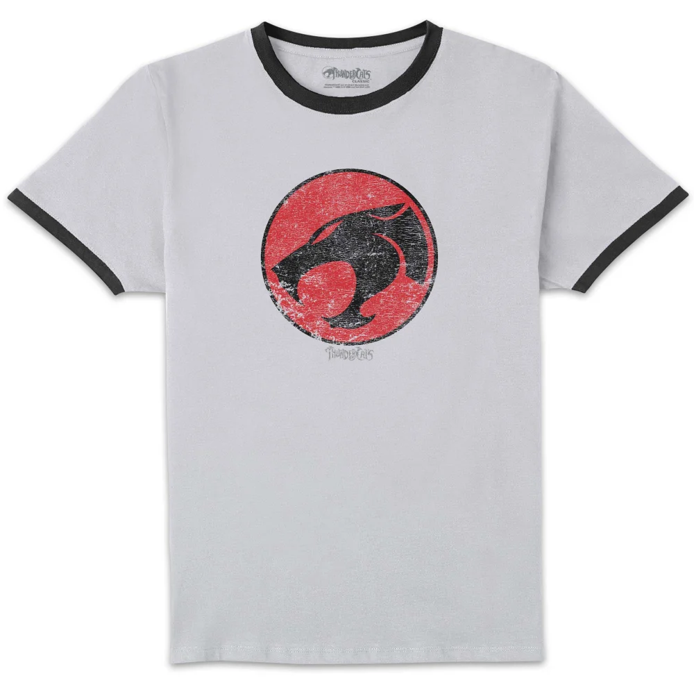 Thundercats Retro Logo Unisex Ringer T-Shirt - White/Black - L Afbeelding 1