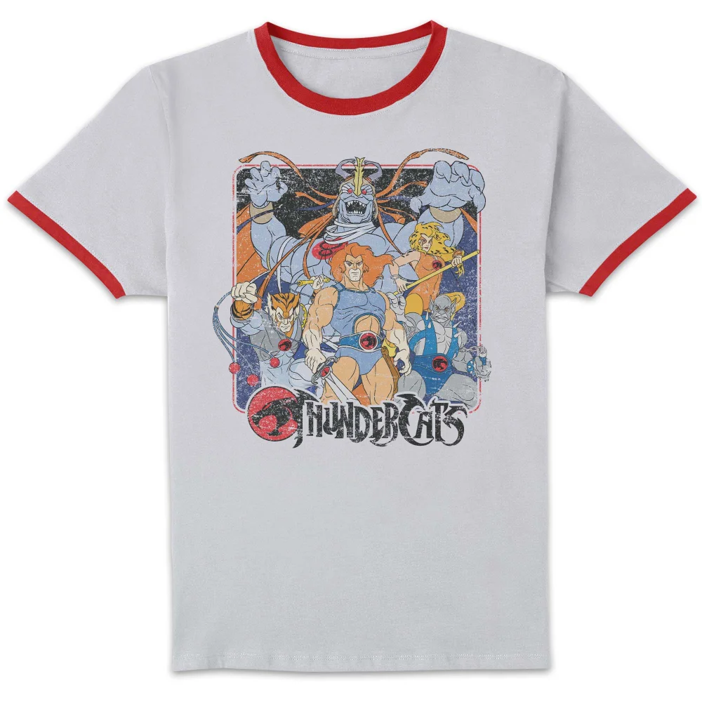 Thundercats Classic Lineup Unisex Ringer T-Shirt - White/Red - S Afbeelding 1