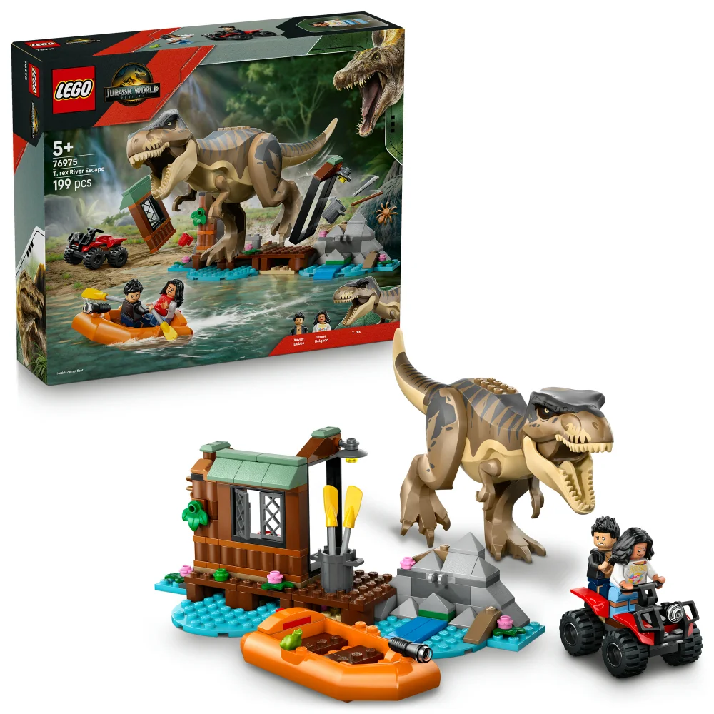 LEGO® Jurassic World T. rex River Escape Dinosaur Figure Building Set 76975 Afbeelding 1