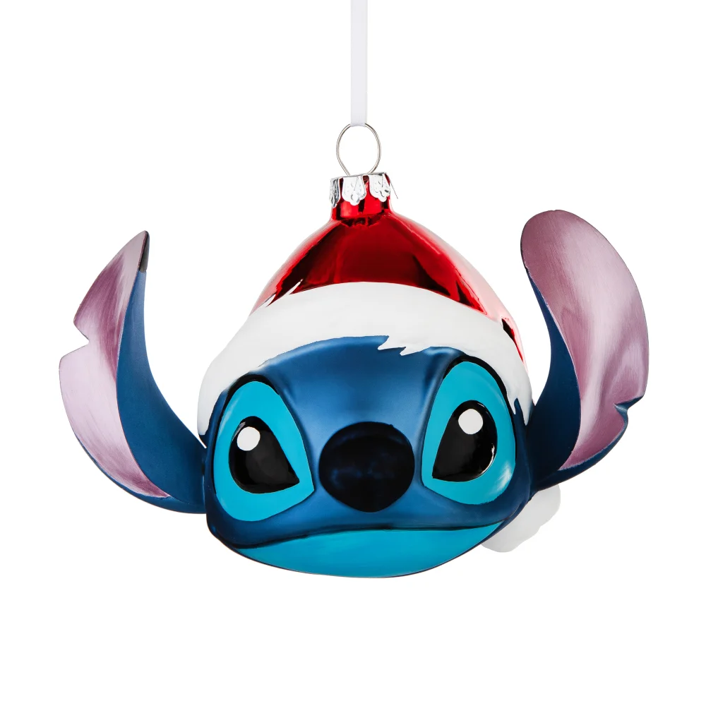 Hallmark Disney Lilo & Stitch Glass Christmas Ornament - Festive Stitch Afbeelding 1