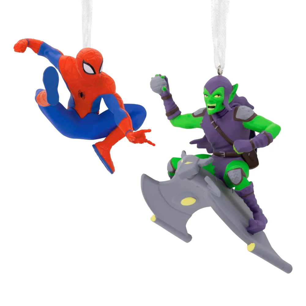Hallmark Storied Moments Marvel Ornaments - Set of 2 - Spider-Man & Green Goblin Afbeelding 1
