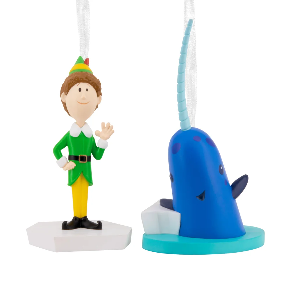 Hallmark Figural Elf and Narwhal Tree Ornament Afbeelding 1
