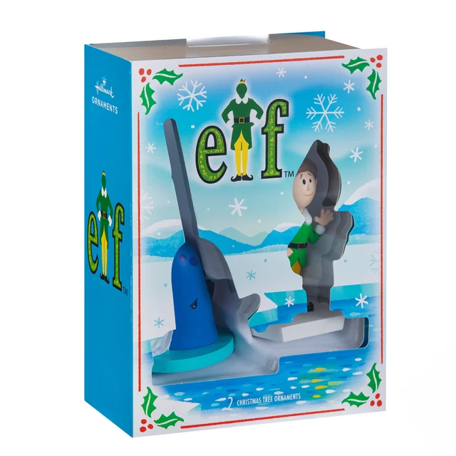 Hallmark Figural Elf and Narwhal Tree Ornament