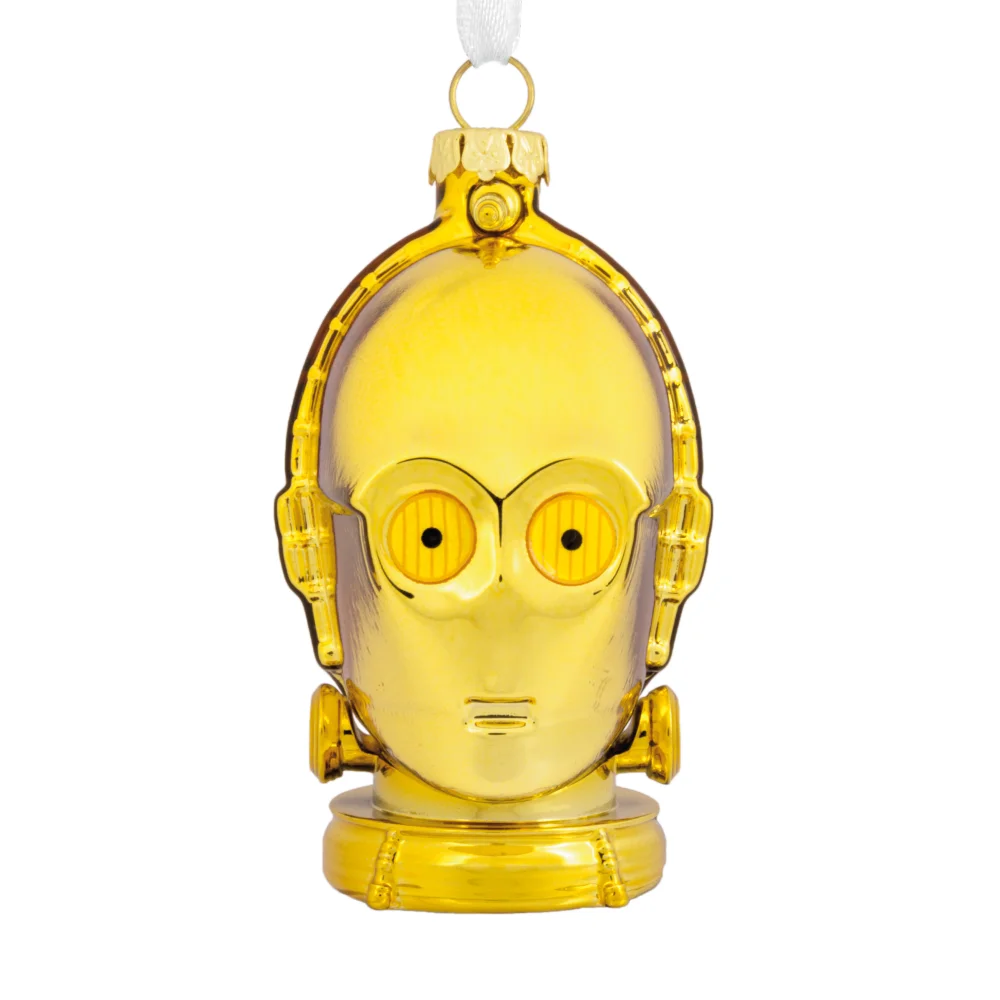 Hallmark Star Wars Glass Ornament - C-3PO Gold Head Afbeelding 1