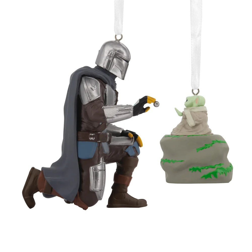 Hallmark Storied Moments Star Wars Ornaments - Set of 2 - The Mandalorian & Grogu Afbeelding 1