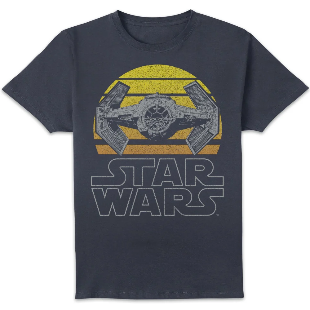 Star Wars Tie Fighter Moon Unisex T-Shirt - Navy - S Afbeelding 1